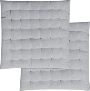 MAGMA HEIMTEX Deko Sitz Stuhl Kissen 2er Set FREYA 100% Baumwolle grau 40x40 cm - Bild 1 von 2