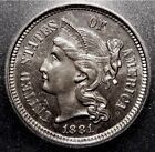 1881 3 THREE CENT NICKEL COIN PROOF ICG PR65.  Beautiful Coin