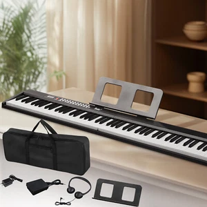 Glarry 88-Key Full Size Semi-Weighted Digital Piano Foldable Keyboard + Bag - Picture 1 of 7