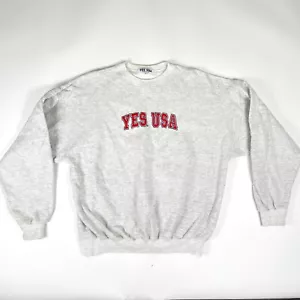 Vintage Ja. USA. Besticktes großes hellgraues Sweatshirt Made in California 90er - Bild 1 von 8