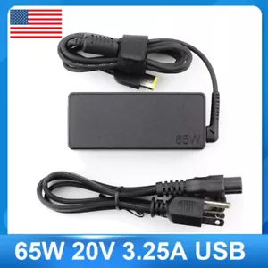 65W 45W Square Tip Charger for Lenovo Flex Laptop 20V 3.25A Power Supply Adapter - Picture 1 of 7