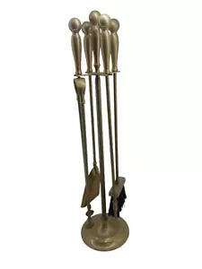 Set accessori per camino kit utensili trespolo in ottone antico stufa fuoco - Foto 1 di 2
