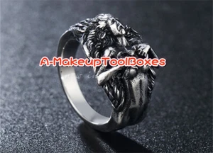 Herren Gothic Edelstahl Open Your Heart Finger Schmuck Ring Größe 7-13 # J291 - Bild 1 von 3