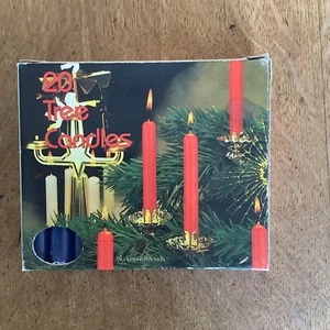Vintage 20 Count X2 Red, Blue Xmas Tree, Swedish Chime Candles - Picture 1 of 2