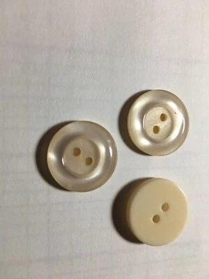 NEW 25 3/4 INCH IVORY/ OFF WHITE  PEARL MIKE FINISH BUTTONS - Image 1 of 3