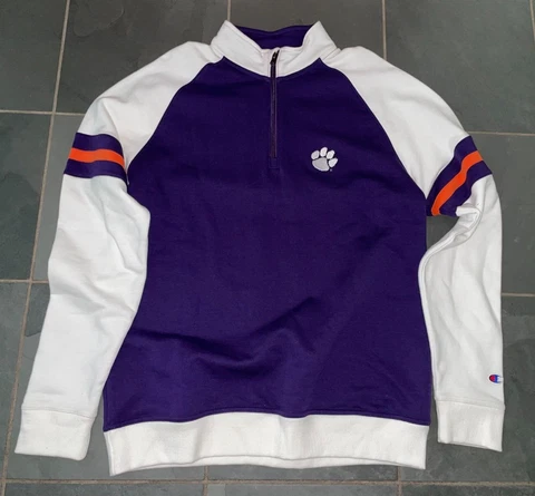 NEW w/ defect Champion CLEMSON TIGERS Pullover jacket LARGE RETAIL $75 Cover