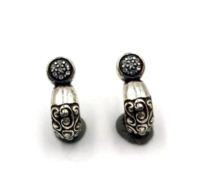 Pendientes remolinados medio aro poste cristal Brighton Cher Foto 1 de 4