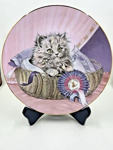 Primer Premio #8 Gatito Clásicos Gato Plato Hueso China Real Worcester Inglaterra 1985 - Imagen 1 de 4