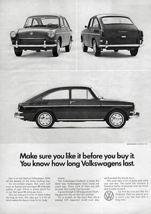 1966 VW Fastback Type 3 "Make Sure You Like It" Original Print Ad - Picture 1 of 1