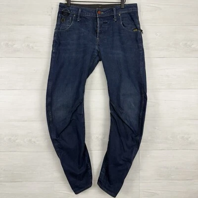 Streetwear masculino G-Star brim cru 32 x 32 novo Riley 3D perna cônica fina azul - Imagem 1 de 4