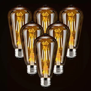 E27 Edison Vintage Lámpara LED Filamento Nostalgia Bombilla Retro Bombillas Blanco Cálido - Imagen 1 de 11