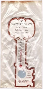 Vintage thermometer SALISBURY OIL CO Missouri W A Sturm new old stock n-mint+ - Picture 1 of 2