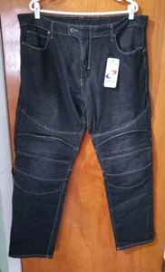 NWT Craze Motorcycle Jeans Men's 40 R X 30 Dark Blue 40x30 Riding Biking Momo - Picture 1 of 14