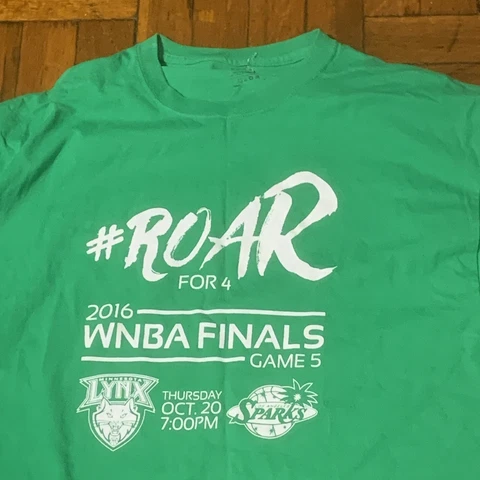 2016 WNBA Finals Minnesota Lynx LA Sparks Green T-Shirt Championship Sz XL Roar Cover