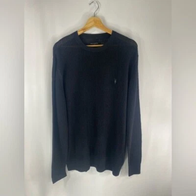 All Saints Large Men’s Black Stein Crewneck Jumper Pullover Sweater - Image 1 of 4