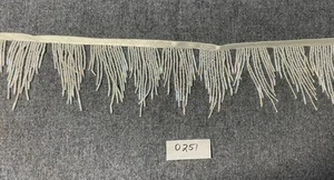 Beaded iridescent fringe on satin ribbon-3" wide. Sold by the yard-Vintage - Picture 1 of 1