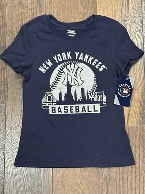 Camisa azul manga corta con logotipo de New York Yankees MLB para niñas - Nueva con etiquetas Foto 1 de 4