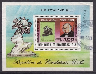 Honduras 1980 Scott #C694 Sir Rowland Hill - Death Souvenir Sheet - Used - Image 1 of 3