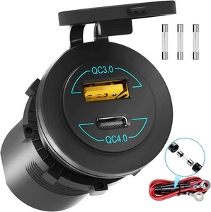 12V USB Outlet - 90W(Max) Dual Ports QC4.0 PD & Quick Charge3.0 Car Charger S... - Picture 1 of 8