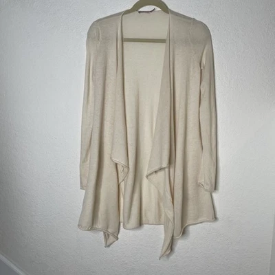CALYPSO St. Barth Long Sleeve 100% Cashmere Open Cardigan Size XS Cream - Image 1 of 4