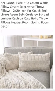 2er Pack Frühling Kissenbezüge Deko 12x20 Zoll (2er Pack) Cremeweiß - Bild 1 von 2