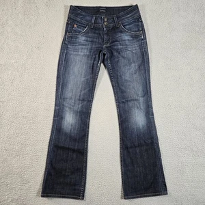 Pantalones de mezclilla Hudson para mujer 28 28x32 azul firma corte boot tiro bajo solapa bolsillos elásticos - Imagen 1 de 16