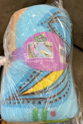 NWT OFFICIAL DISNEY TINKERBELL Micro Raschel Blanket Polyester 62x90” NEW! - Image 1 of 4