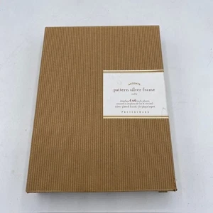 Pottery Barn Silver Finish Basketweave Photo Frame 4x6 New - Picture 1 of 2