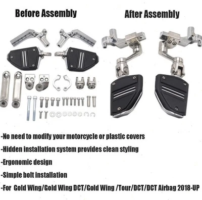 HIGHWAY Peg Mount FootRest For Honda GoldWing GL1800 2018-2024 Adjustable Foto 1 de 4