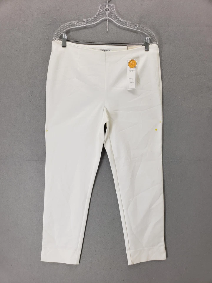 Charter Club Pants Womens 10 White Classic Fit Slim Leg Ankle Cotton Blend NWT - Image 1 of 4