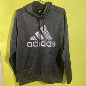 adidas men Pullover  Hoodie  Size L Dark Gray Soft Fleece Sweatshirt - Picture 1 of 3