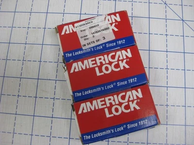 Three American Lock Keyed Alike A1105KARed Red Padlocks - Image 1 of 3