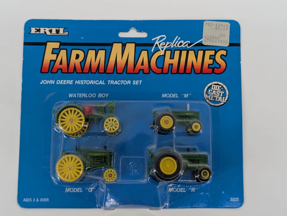 Ertl John Deere Historical Tractor Set 1990 Die Cast 5523 Farm Machines Replica