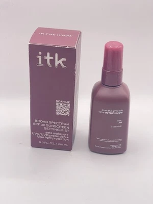 ITK IN THE KNOW Broad Spectrum FPS 30 Protector Solar Setting Mist 3.3oz, Nuevo En Caja Foto 1 de 2