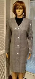 80s sequined glenuquhart plaid patterned Rickie Freeman for Teri Jon MASTERPIECE - Picture 1 of 8