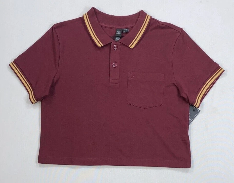 Women's Junior's Volcom Crop Polo Shirt Size L - Image 1 of 1