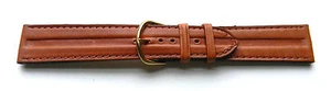 20mm FLEURUS - TAN DELUXE STITCHED CALF LEATHER WATCH BAND - THICK LEATHER - Picture 1 of 3