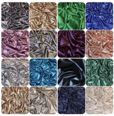 Shiny Crepe Back Satin Fabric 58”wide Dress Bridal Lining Crafts 38 colours - Image 1 of 2