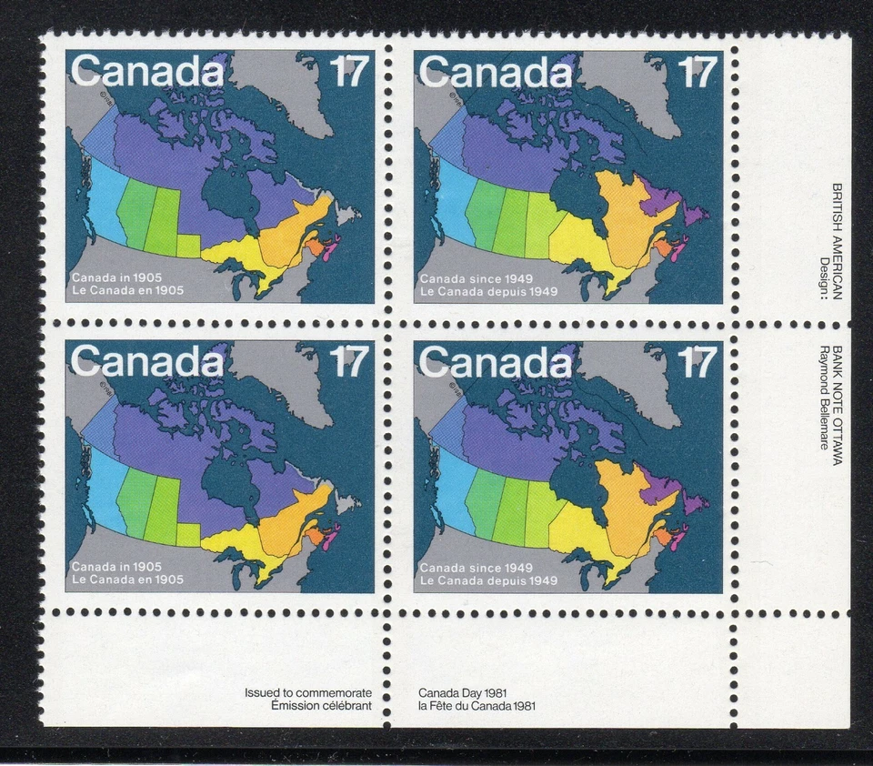 1981 Canada SC# 893a LR - Canada Day - Plate Block M-NH Lot # 3014d - Image 1 of 1
