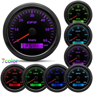 85mm Black GPS Speedometer 60knots Odometer Gauge for Boat Car Truck Waterproof - Picture 1 of 17