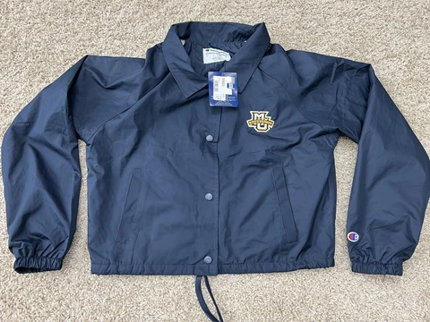 Marquette Golden Eagles Jacket Youth Small Blue Windbreaker NCAA Champion NWT Cover