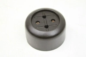 1 x alte Steckdose rund Aufputz Bakelit Vintage ohne Schuko schwarz - Foto 1 di 6