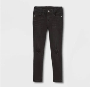 NEW Art Class Girls Black Distressed Skinny Mid-Rise Jeans Size 14 Plus - Picture 1 of 15