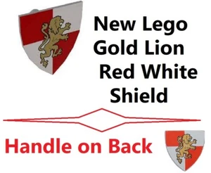 LEGO Gold Lion Shield Red White Minifigure Weapon Kingdoms Castle Knight King - Picture 1 of 1
