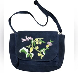 Embroidered Leather Crossbody Bag By Raj New With Tags - Picture 1 of 4