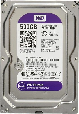 WD Purple 500GB Surveillance Internal Hard Drive WD05PURX - Image 1 of 4