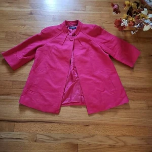 TALBOTS Jacket Cape Womens Sz 12 Pink Single Button 3/4 Sleeve Jacket - Picture 1 of 6