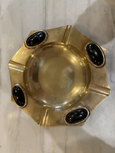 Vintage Art Deco Stil polierte Bronze Zigarren Aschenbecher (ein schwarzer Stein lose) - Bild 1 von 2