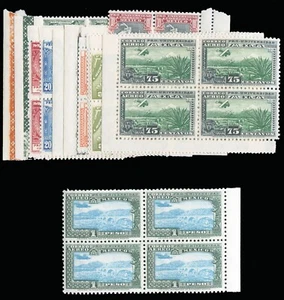 Edición Universitaria México 1936, 13 bloques de 4, NH, VF, Scott 698-704, C54-58 - Imagen 1 de 1