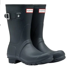 HUNTER ORIGINAL SHORT WOMEN'S WELLINGTON BOOTS US 6 - Picture 1 of 5